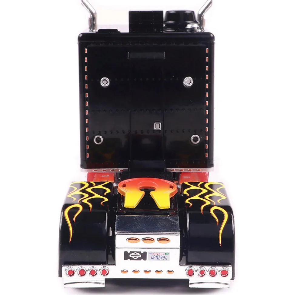 2002 Peterbilt 379 Custom - Black w/ Flames 1:43 Scale Diecast Model Truck by IXO Models