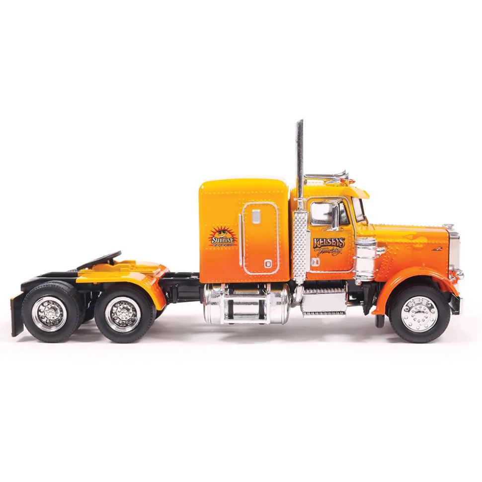 1973 Peterbilt 359 Kelsey's Trucking - Orange 1:64 Scale Diecast Model Truck by IXO Models