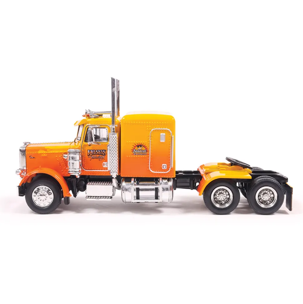 1973 Peterbilt 359 Kelsey's Trucking - Orange 1:64 Scale Diecast Model Truck by IXO Models
