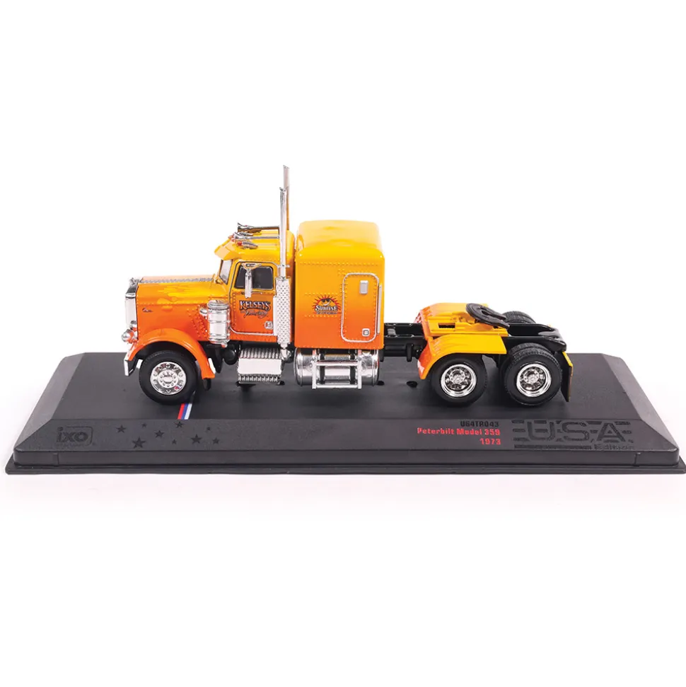 1973 Peterbilt 359 Kelsey's Trucking - Orange 1:64 Scale Diecast Model Truck by IXO Models