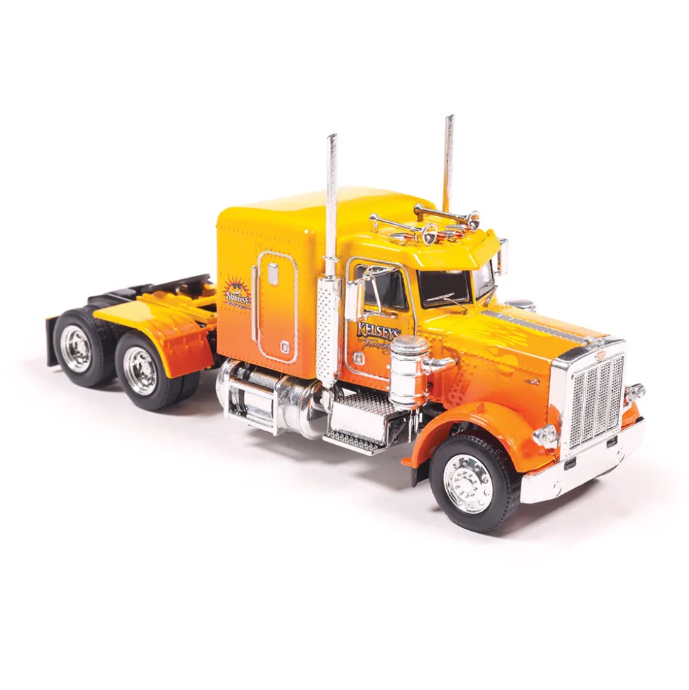 1973 Peterbilt 359 Kelsey's Trucking - Orange 1:64 Scale Diecast Model Truck by IXO Models