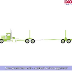 Peterbilt Logging Truck - Green and White 1:64 Scale Diecast Model Truck by IXO Models