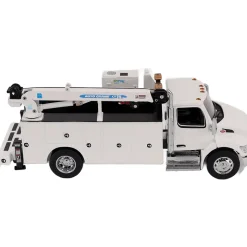Peterbilt Model 536 Auto-Crane Titan85-Body HC14-Crane Work Truck with Miller EnPak - White 1:50 Scale Diecast Model Truck by Diecast Masters