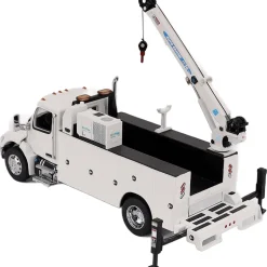 Peterbilt Model 536 Auto-Crane Titan85-Body HC14-Crane Work Truck with Miller EnPak - White 1:50 Scale Diecast Model Truck by Diecast Masters