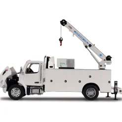 Peterbilt Model 536 Auto-Crane Titan85-Body HC14-Crane Work Truck with Miller EnPak - White 1:50 Scale Diecast Model Truck by Diecast Masters