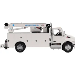 Peterbilt Model 536 Auto-Crane Titan85-Body HC14-Crane Work Truck with Miller EnPak - White 1:50 Scale Diecast Model Truck by Diecast Masters