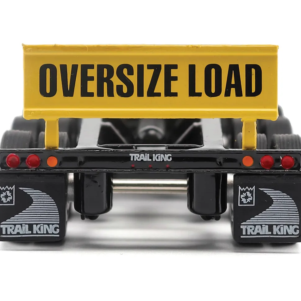 Peterbilt Model 589 BBC Day-Cab Tridem-Axle Truck Tractor & 1:64 Trail King TK170 Hydraulic Detachable Gooseneck Lowboy 1:64 Scale Diecast Model Truck by Diecast Masters