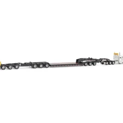 Peterbilt Model 589 BBC Day-Cab Tridem-Axle Truck Tractor & 1:64 Trail King TK170 Hydraulic Detachable Gooseneck Lowboy 1:64 Scale Diecast Model Truck by Diecast Masters