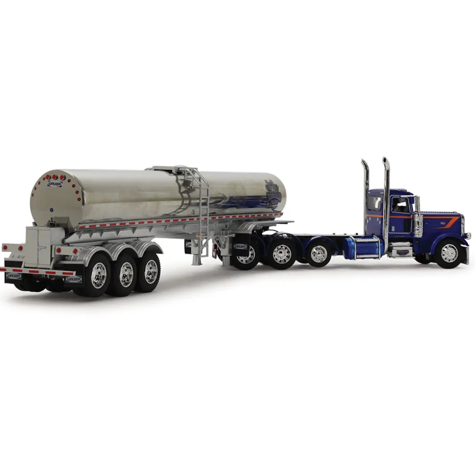 Peterbilt Model 389 Finnesgard Tri-Axle Day Cab & Walker Food Grade Tank Trailer 1:64 Scale Diecast Model Truck by Diecast Promotions