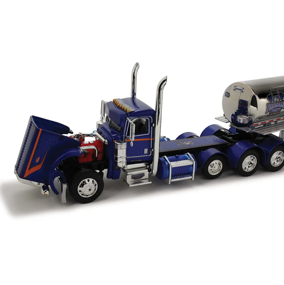 Peterbilt Model 389 Finnesgard Tri-Axle Day Cab & Walker Food Grade Tank Trailer 1:64 Scale Diecast Model Truck by Diecast Promotions
