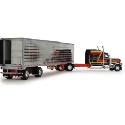 Peterbilt Model 389 Hurricane Express 70" Mid-Roof Sleeper & 53' Utility Trailer with Reefer 1:64 Scale Diecast Model Truck by Diecast Promotions
