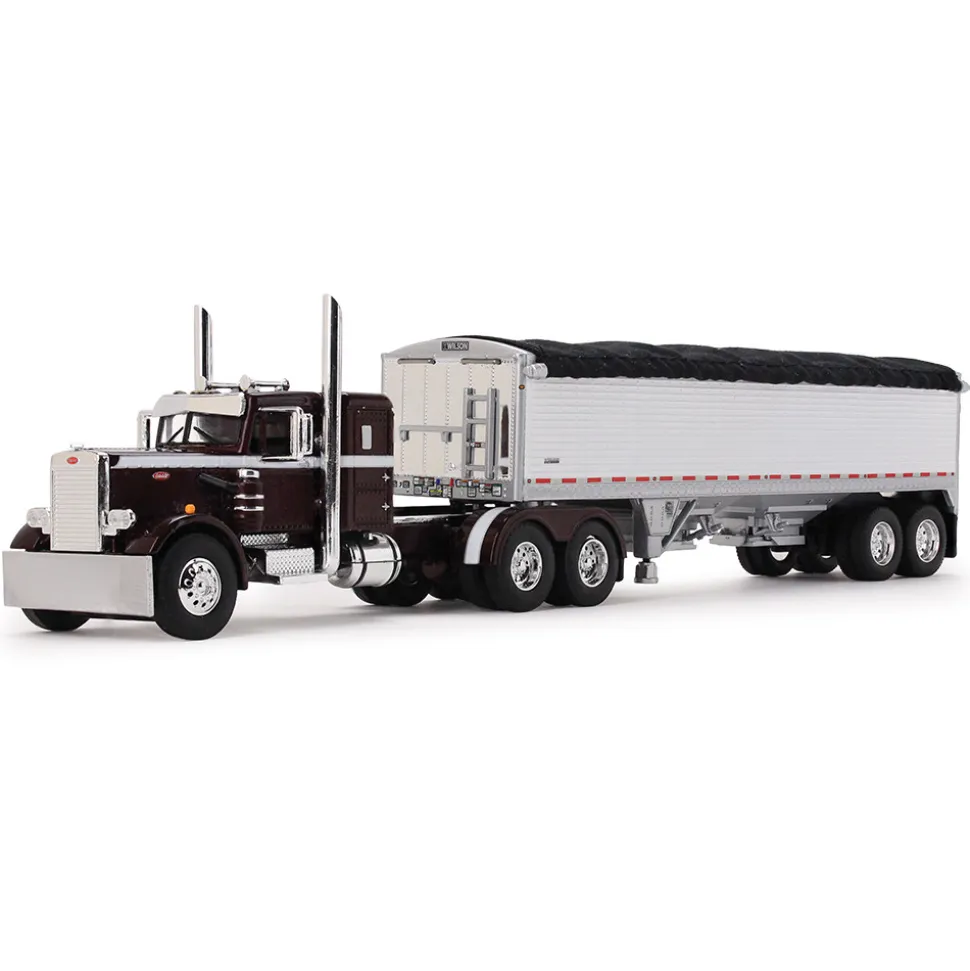 Peterbilt Model 351 36” Sleeper & Wilson Pacesetter Grain Trailer 1:64 Scale Diecast Model Truck by Diecast Promotions