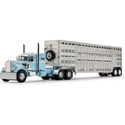 Peterbilt Model 351 36” Vintage Sleeper & Wilson Livestock Trailer 1:64 Scale Diecast Model Truck by Diecast Promotions