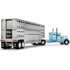 Peterbilt Model 351 36” Vintage Sleeper & Wilson Livestock Trailer 1:64 Scale Diecast Model Truck by Diecast Promotions