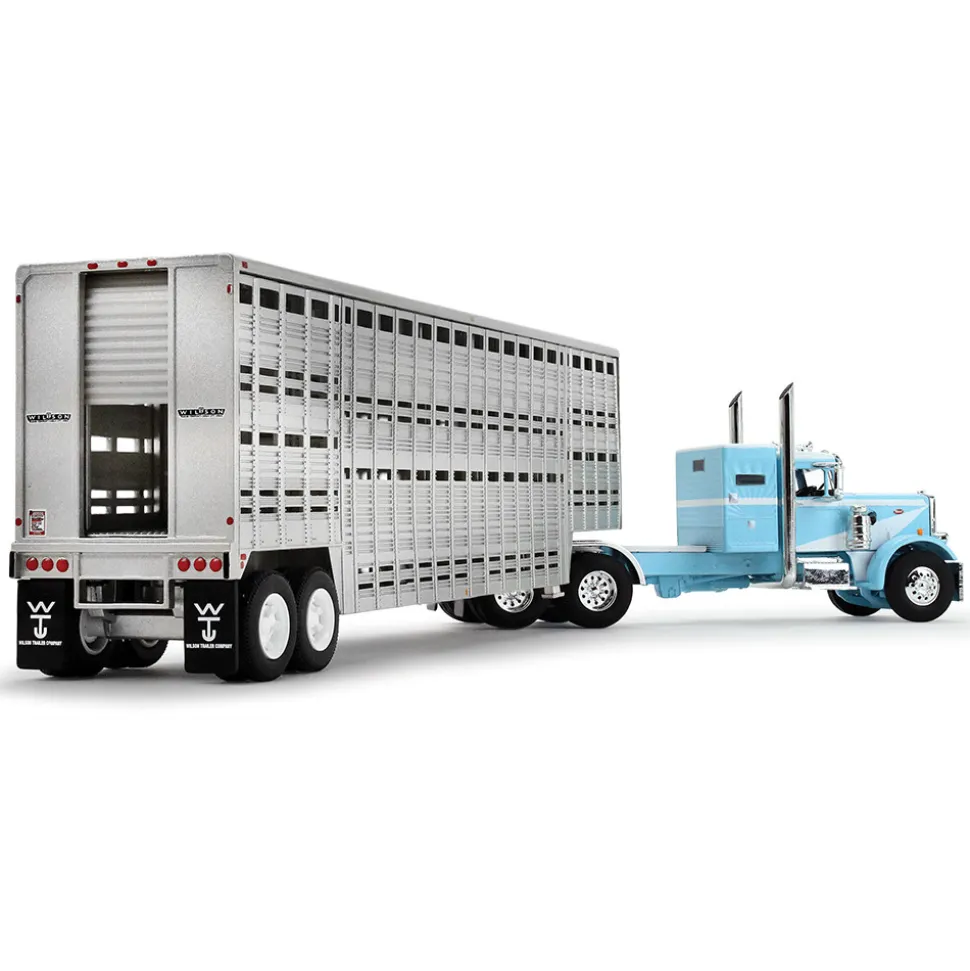 Peterbilt Model 351 36” Vintage Sleeper & Wilson Livestock Trailer 1:64 Scale Diecast Model Truck by Diecast Promotions