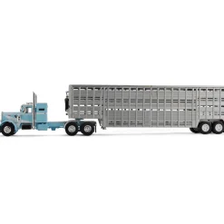 Peterbilt Model 351 36” Vintage Sleeper & Wilson Livestock Trailer 1:64 Scale Diecast Model Truck by Diecast Promotions