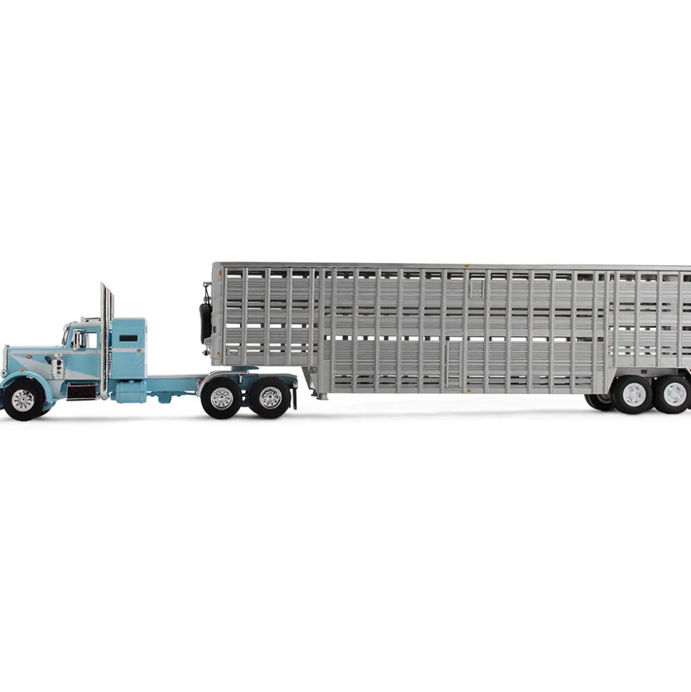 Peterbilt Model 351 36” Vintage Sleeper & Wilson Livestock Trailer 1:64 Scale Diecast Model Truck by Diecast Promotions