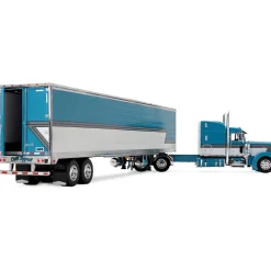 Peterbilt Model 379 with 63” Mid-Roof Sleeper & 53' Utility Trailer with Reefer - Tway Rose Transport 1:64 Scale Diecast Model Truck by Diecast Promotions