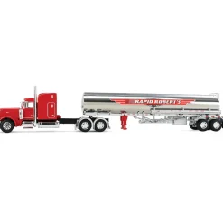 Peterbilt Model 379 with 63” Mid-Roof Sleeper & Heil Fuel Tank Trailer - Rapid Roberts 1:64 Scale Diecast Model Truck by Diecast Promotions