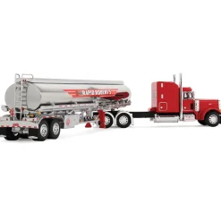 Peterbilt Model 379 with 63” Mid-Roof Sleeper & Heil Fuel Tank Trailer - Rapid Roberts 1:64 Scale Diecast Model Truck by Diecast Promotions