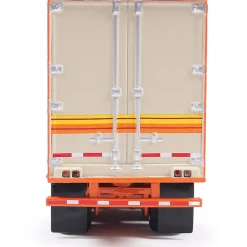 1973 Peterbilt 359 - Orange And Cream With Modern Trailer 1:64 Scale Diecast Model Truck by IXO Models