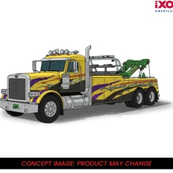 1980 Peterbilt 359 Wrecker - Yellow And Purple 1:43 Scale by IXO Models