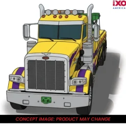 1980 Peterbilt 359 Wrecker - Yellow And Purple 1:43 Scale by IXO Models
