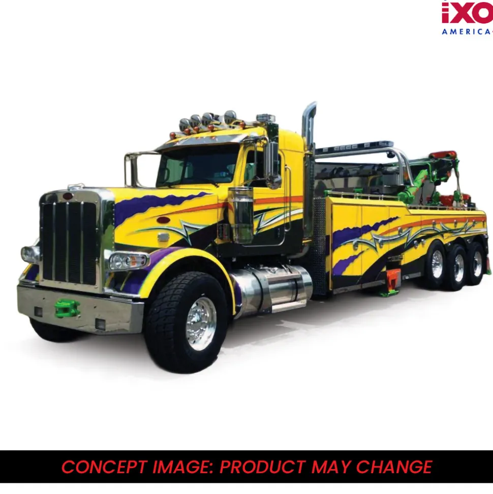 1980 Peterbilt 359 Wrecker - Yellow And Purple 1:43 Scale by IXO Models