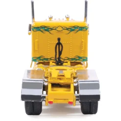 1952 Peterbilt 350 - Yellow with Green Flames 1:64 Scale Diecast Model Truck by IXO Models