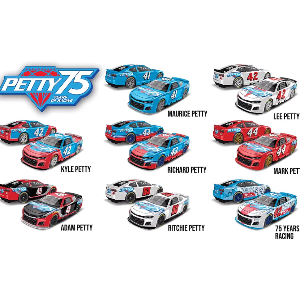 Petty Family 75 Years of Racing 8-Car Commemorative Set 1:64 Scale Diecast Model Car by Lionel Racing