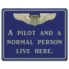 Pilot and Normal Person Metal Sign by Vintage Sign Co.