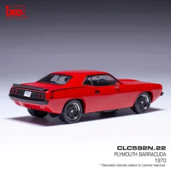 1970 Plymouth Barracuda - Red 1:43 Scale Diecast Model Car by IXO Models