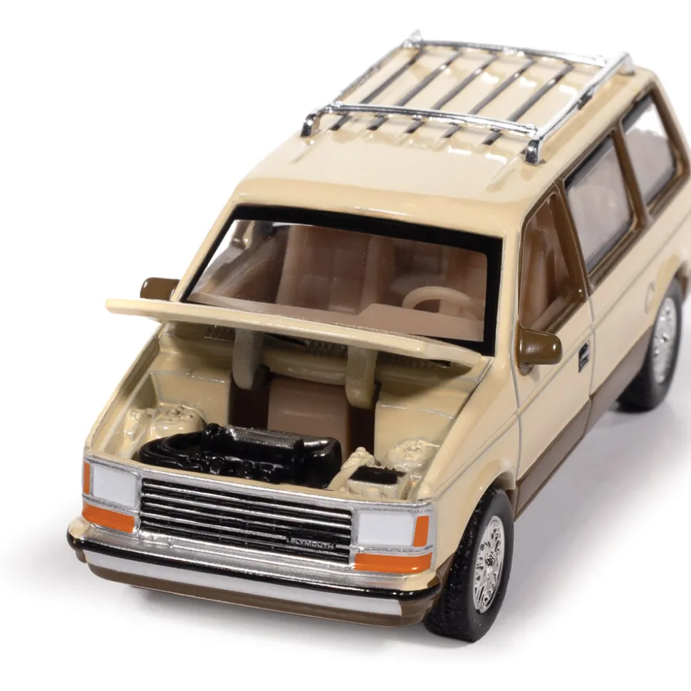 1987 Plymouth Voyager - Light Cream 2-tone 1:64 Scale Diecast Model Car by Auto World