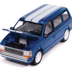 1989 Plymouth Voyager Turbo - Daytona Blue 1:64 Scale Diecast Model Car by Auto World