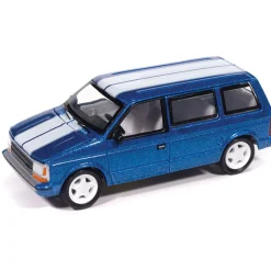 1989 Plymouth Voyager Turbo - Daytona Blue 1:64 Scale Diecast Model Car by Auto World