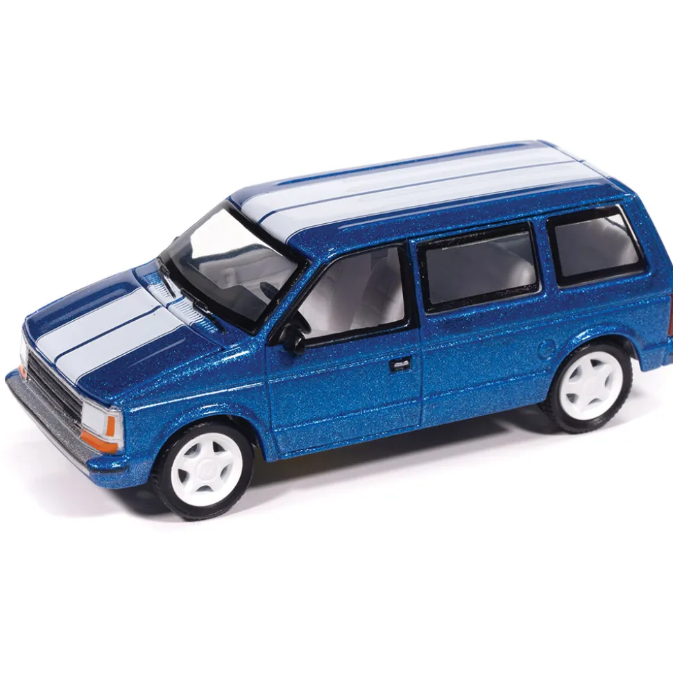 1989 Plymouth Voyager Turbo - Daytona Blue 1:64 Scale Diecast Model Car by Auto World