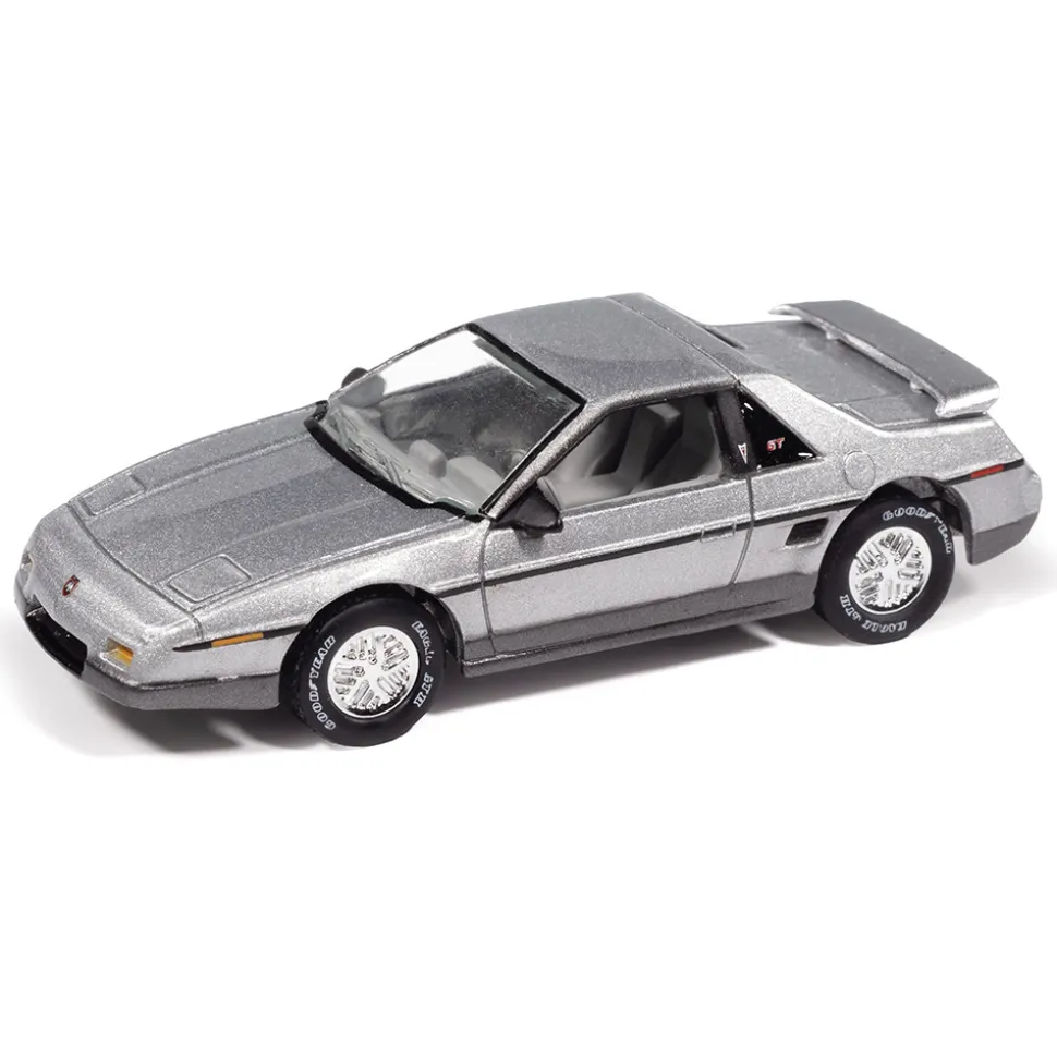1985 Pontiac Fiero GT - Light Gray Poly w/ Dark Silver Lower 1:64 Scale Diecast Model Car by Johnny Lightning