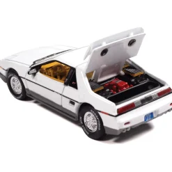 1985 Pontiac Fiero GT - White w/ Dark Silver Lower 1:64 Scale Diecast Model Car by Johnny Lightning