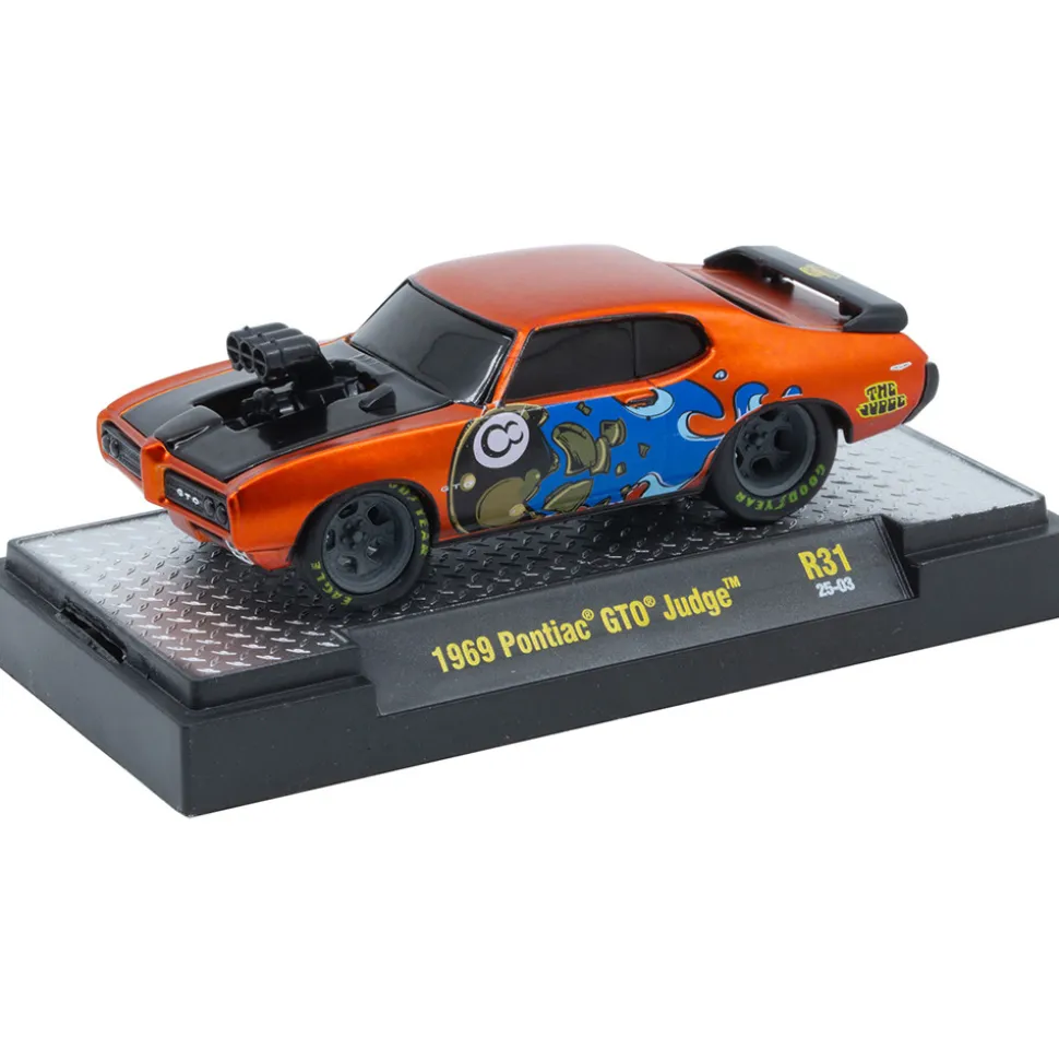 1969 Pontiac GTO Judge - Orange 8 Ball 1:64 Scale Diecast Model Car by M2 Machines