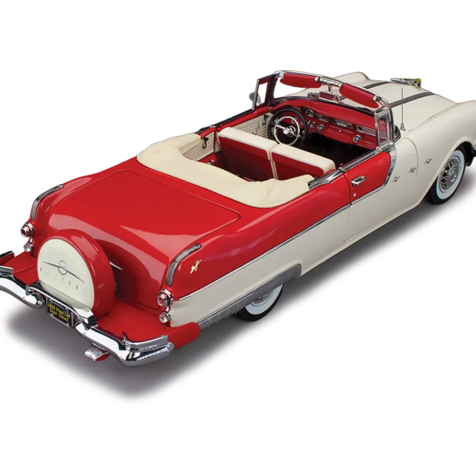 1955 Pontiac Star Chief Open Convertible - Bolero Red/Castle Gray 1:18 Scale Diecast Model Car by Sunstar