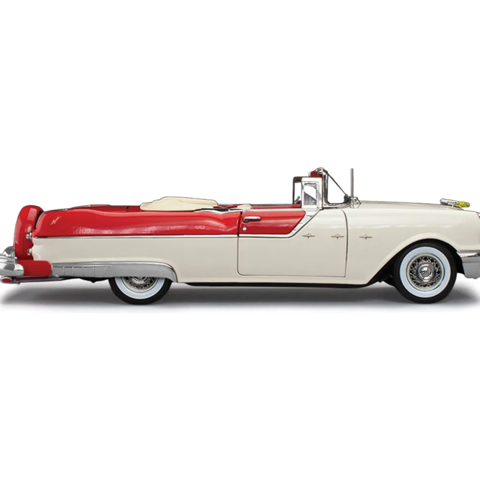 1955 Pontiac Star Chief Open Convertible - Bolero Red/Castle Gray 1:18 Scale Diecast Model Car by Sunstar