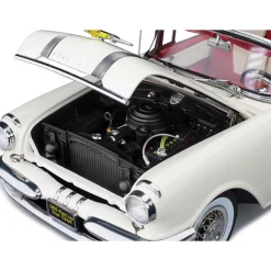 1955 Pontiac Star Chief Open Convertible - Bolero Red/Castle Gray 1:18 Scale Diecast Model Car by Sunstar