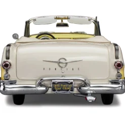 1955 Pontiac Star Chief Open Convertible - White Mist / Avalon Yellow 1:18 Scale Diecast Model Car by Sunstar