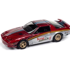 1987 Pontiac Trans Am King of the Jungle - Metallic Red w/Silver & Gold 1:64 Scale Diecast Model Car by Johnny Lightning
