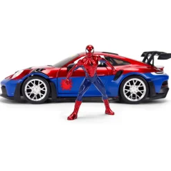 Porsche 911 GT3 RS w/SPIDER-MAN Figure 1:24 Scale Diecast Model Car by Jada Toys