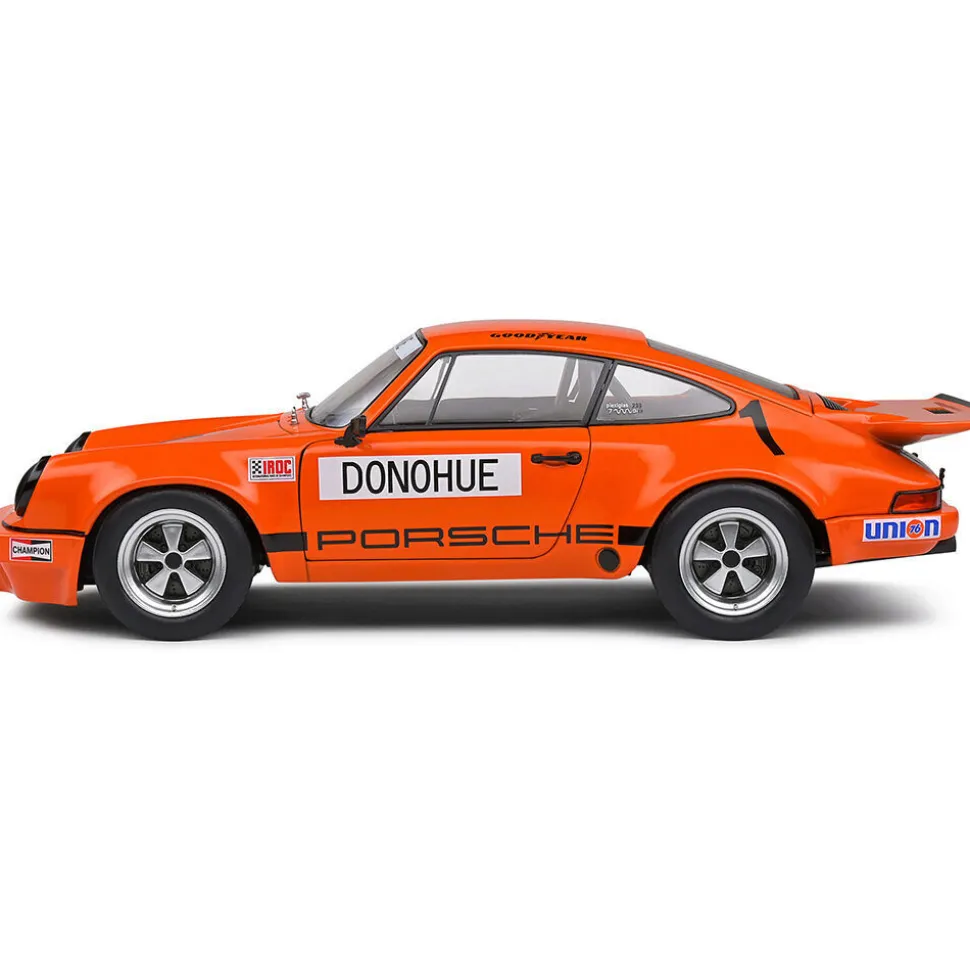 1974 Porsche 911 IROC Orange #1 Donohue IROC Daytona 1:18 Scale Diecast Model Car by Solido