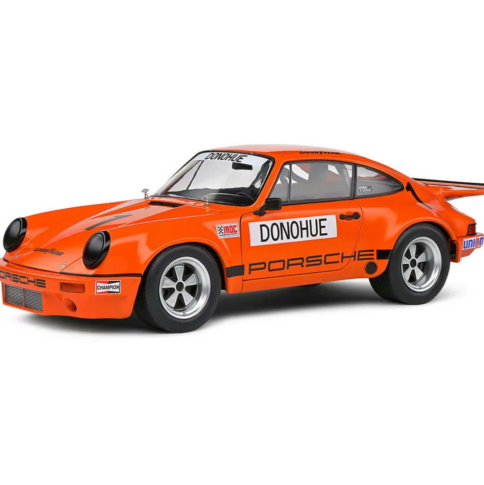 1974 Porsche 911 IROC Orange #1 Donohue IROC Daytona 1:18 Scale Diecast Model Car by Solido