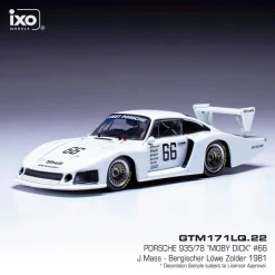 Porsche 935/78 "Moby Dick" #66 J. Mass - Bergishcher Lowe Zo 1:43 Scale by IXO Models