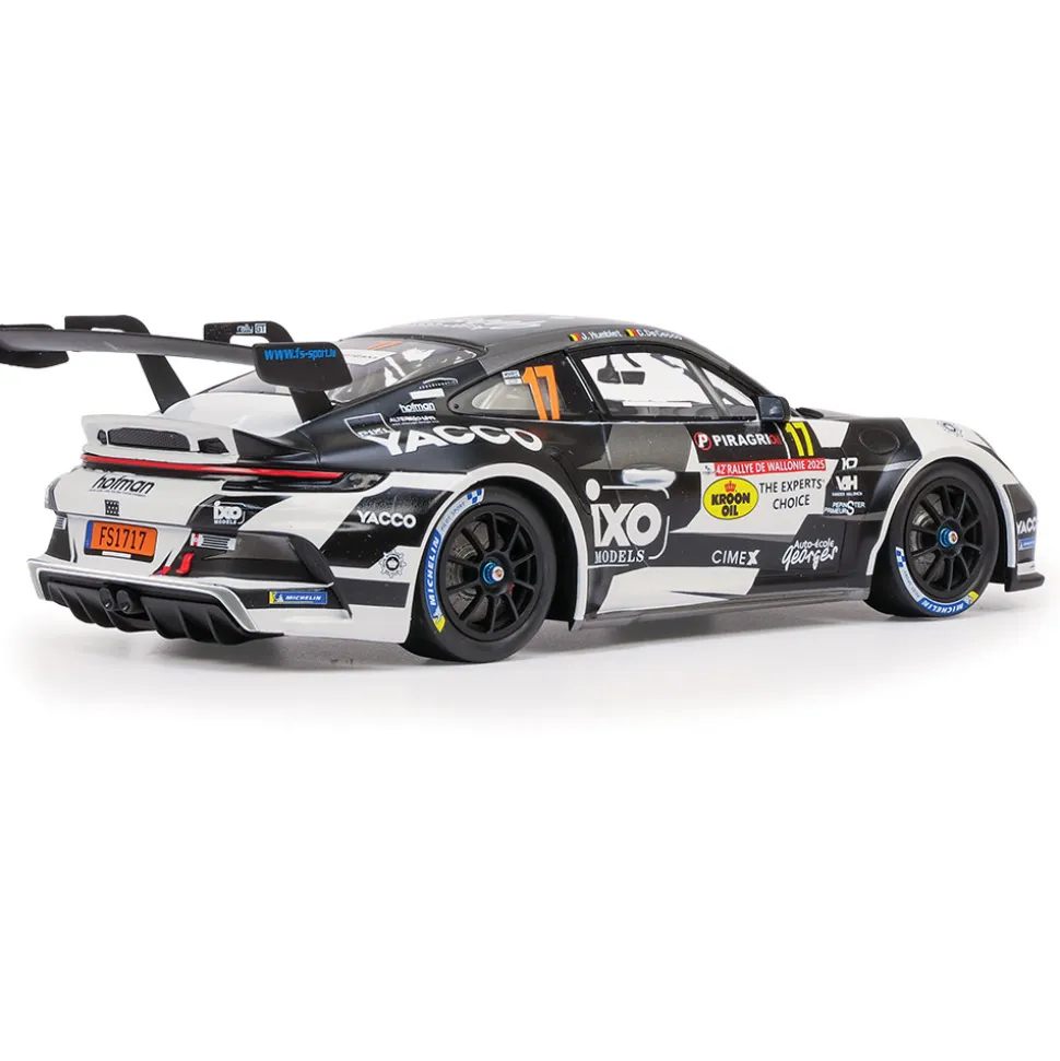 2025 Porsche 992 Rally GT #17 C. De Cecco - H. Jerome Rallye De Wallonie 1:18 Scale Diecast Model Car by IXO Models