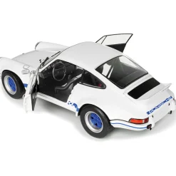 1973 Porsche 911 RSR - White / Blue Carrera Stripes 1:18 Scale Diecast Model Car by Solido